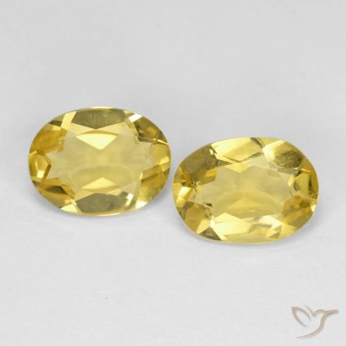 2.13ctw Natural Amarillo dijón Berilo, Ovalada, VVS-VS