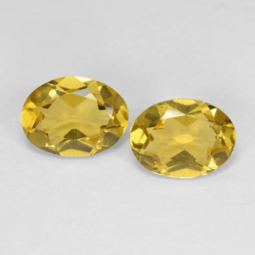 Gemas de Berilo Amarillo miel natural de 2.18 ct, Corte Óvalo, VVS-VS
