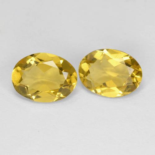 Gemas de Berilo Amarillo miel natural de 2.18 ct, Corte Óvalo, VVS-VS
