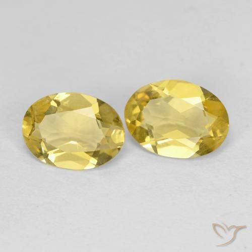 Gemas de Berilo Amarillo medio natural de 1.89 ct, Ovalada, VVS-VS