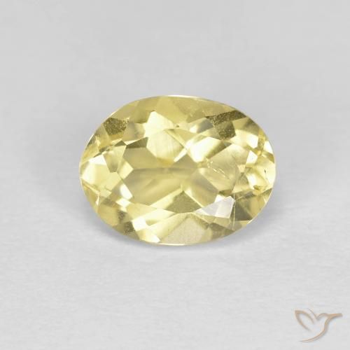 1.27ct Natural Amarillo claro Berilo, Ovalada, VVS-VS