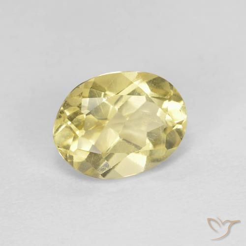 Berilo Amarillo claro natural de 1.27 ct, Ovalada, VVS-VS