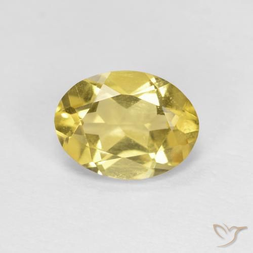 1.21ct Natural Amarillo claro medio Berilo, Ovalada, VVS-VS