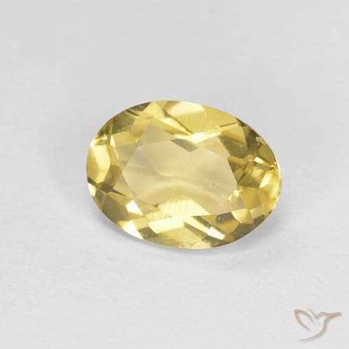 Berilo Amarillo dijón natural de 1.22 ct, Ovalada, VVS-VS