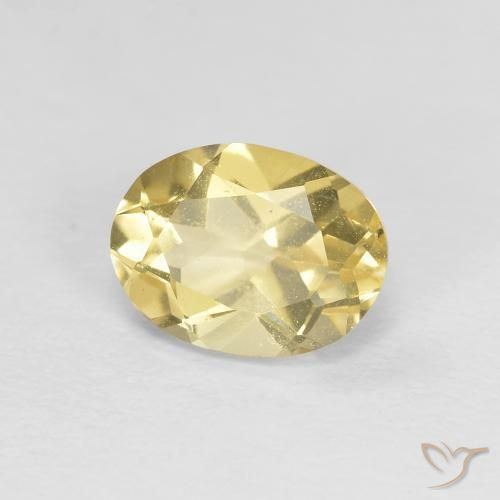 Berilo Amarillo dijón natural de 1.27 ct, Ovalada, VVS-VS