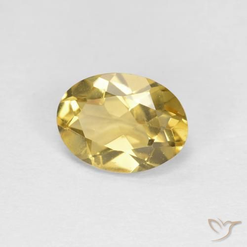 Berilo Amarillo real natural de 0.95 ct, Ovalada, VVS-VS