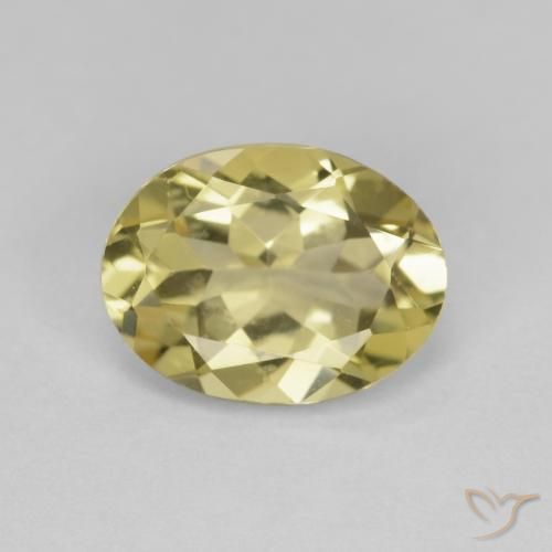 1.58ct Natural Amarillo medio Berilo, Ovalada, VS