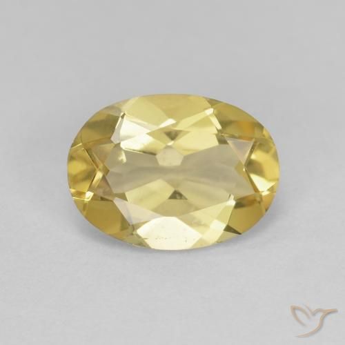 1.52ct Natural Amarillo claro Berilo, Ovalada, VS