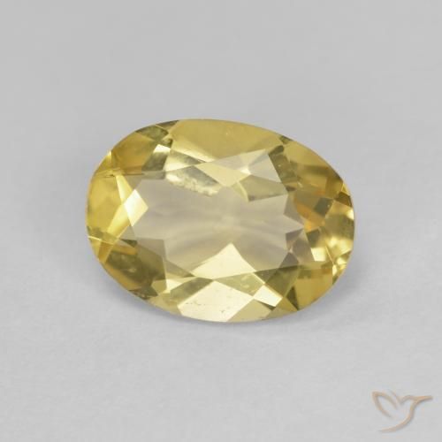 Berilo Amarillo claro natural de 1.52 ct, Ovalada, VS