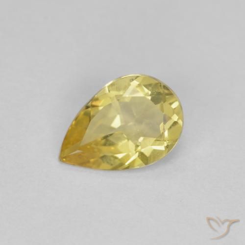 0.49ct Natural Amarillo dijón Berilo, En forma de pera, VS