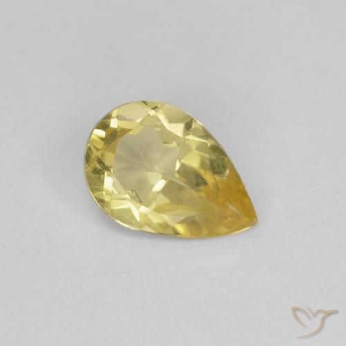 Berilo Amarillo dijón natural de 0.49 ct, En forma de pera, VS