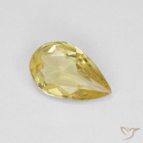 Berilo Amarillo miel claro natural de 0.59 ct, En forma de pera, VS