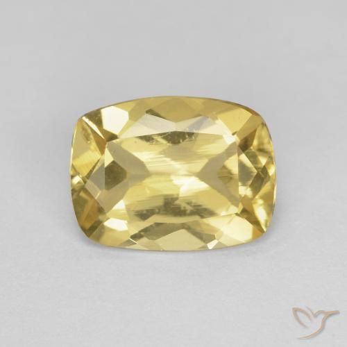1.69ct Natural Dorado claro Berilo, Forma Cojín, VS