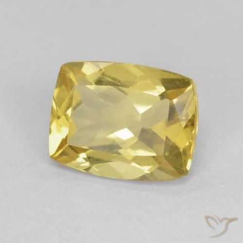 Berilo Amarillo miel claro natural de 1.42 ct, Forma Cojín, VS