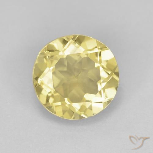 1.38ct Natural Amarillo terroso Berilo, Redondo, VS