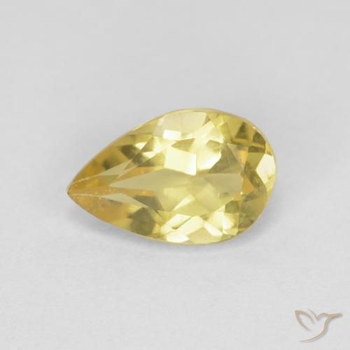 0.85ct Natural Amarillo claro Berilo, En forma de pera, VS