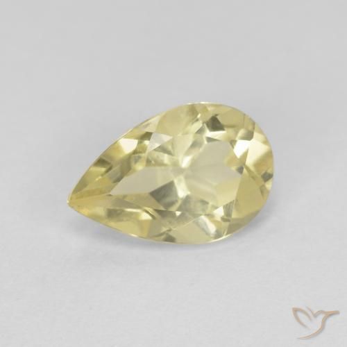0.84ct Natural Amarillo claro medio Berilo, En forma de pera, VS