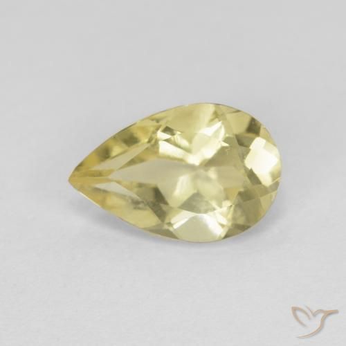 Berilo Amarillo claro medio natural de 0.84 ct, En forma de pera, VS