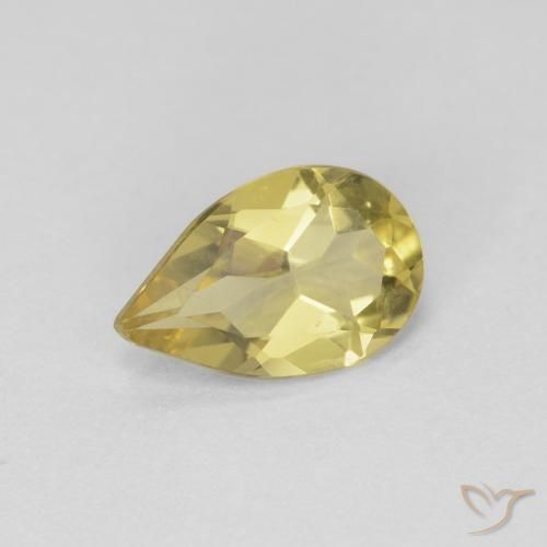 Berilo Amarillo claro natural de 0.62 ct, En forma de pera, VS
