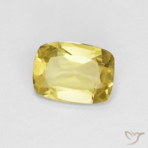 Berilo Amarillo miel muy claro natural de 0.75 ct, Forma Cojín, VS