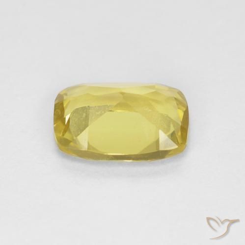 Berilo Amarillo miel muy claro natural de 0.75 ct, Forma Cojín, VS