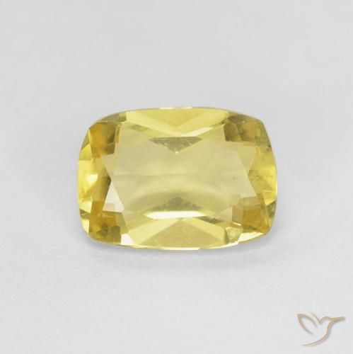 Berilo amarillo natural de 0,75 ct, corte cojín, VS