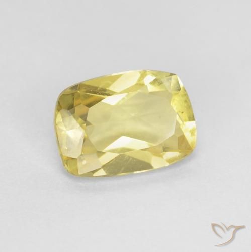 Berilo amarillo natural de 0,75 ct, corte cojín, VS