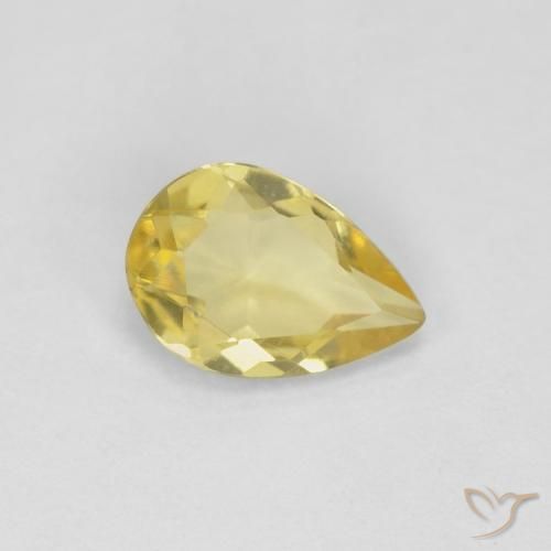 Berilo Amarillo miel claro natural de 0.50 ct, En forma de pera, VS