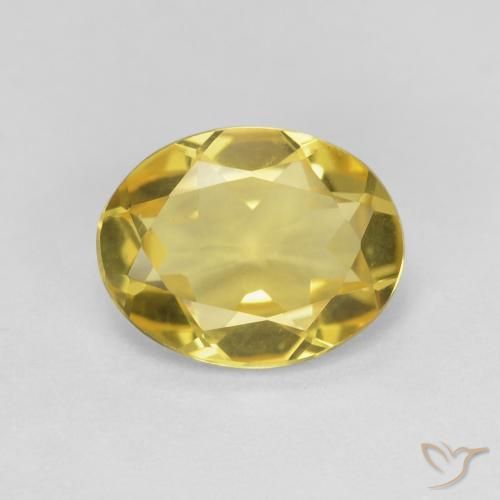 1.55ct Natural Amarillo medio Berilo, Ovalada, VS