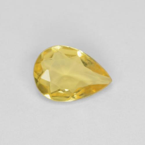 Berilo amarillo-dorado claro natural de 0,53 ct, en forma de pera, VVS-VS