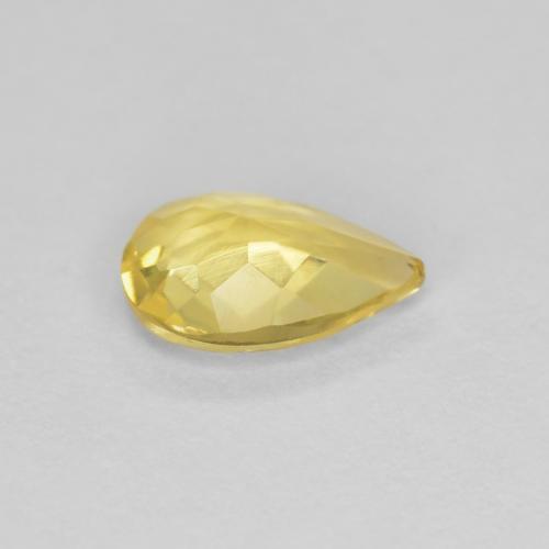 Berilo amarillo-dorado claro natural de 0,53 ct, en forma de pera, VVS-VS
