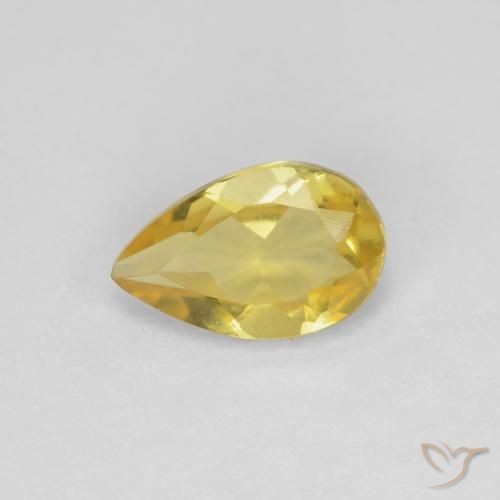 Berilo Amarillo-dorado claro natural de 0.78 ct, En forma de pera, VVS-VS