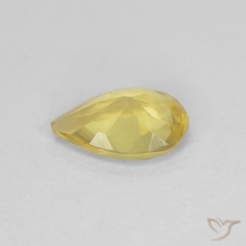 Berilo Amarillo-dorado claro natural de 0.78 ct, En forma de pera, VVS-VS