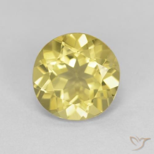 1.24ct Natural Amarillo medio Berilo, Redondo, VVS-VS