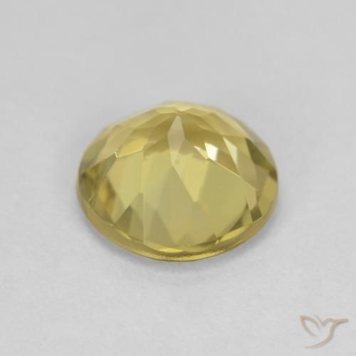 Berilo Amarillo medio natural de 1.24 ct, Redondo, VVS-VS