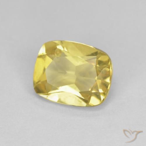Berilo Amarillo miel claro natural de 1.33 ct, Forma Cojín, VVS-VS