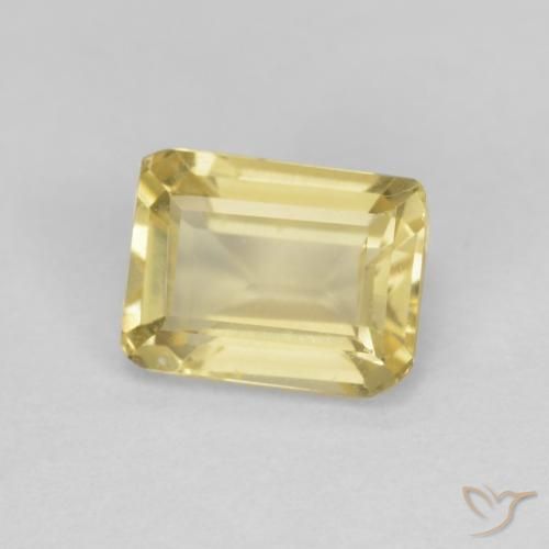 1.05ct Natural Amarillo dijón muy claro Berilo, corte esmeralda, VVS-VS