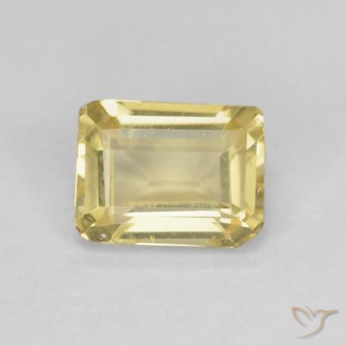 Berilo Amarillo dijón muy claro natural de 1.05 ct, Corte Octágono / Esmeralda, VVS-VS