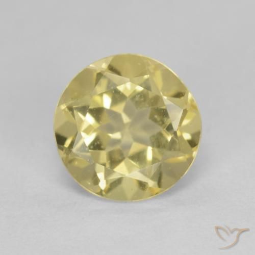 2.06ct Natural Dorado claro Berilo, Redondo, VVS-VS