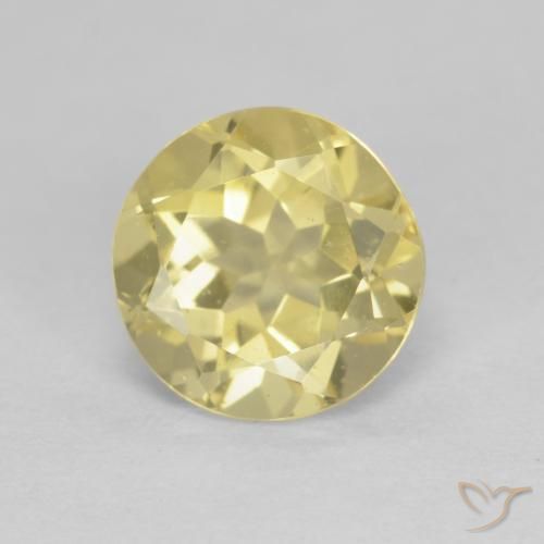 Berilo Dorado claro natural de 2.06 ct, Redondo, VVS-VS
