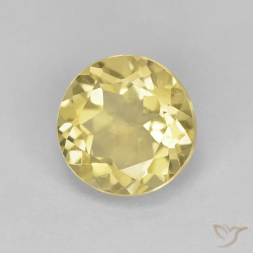 Berilo Amarillo claro natural de 1.98 ct, Redondo, VVS-VS