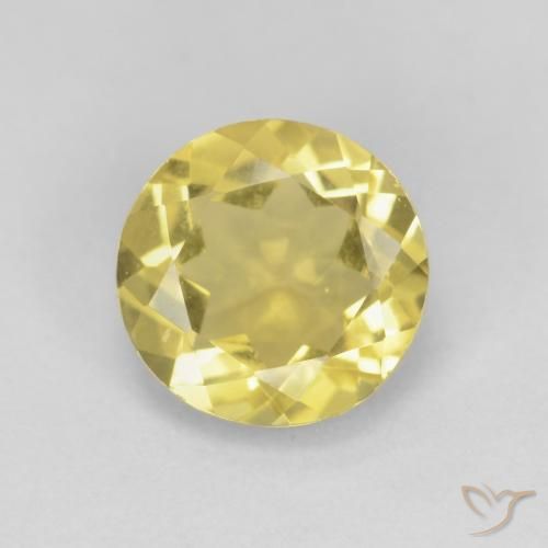 1.23ct Natural Amarillo claro Berilo, Redondo, VVS-VS