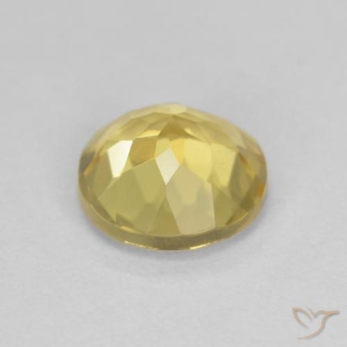 Berilo Amarillo claro natural de 1.23 ct, Redondo, VVS-VS