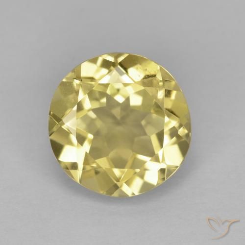 1.89ct Natural Amarillo claro Berilo, Redondo, VVS-VS
