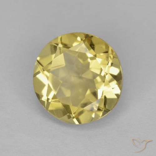 Berilo Amarillo claro natural de 1.89 ct, Redondo, VVS-VS