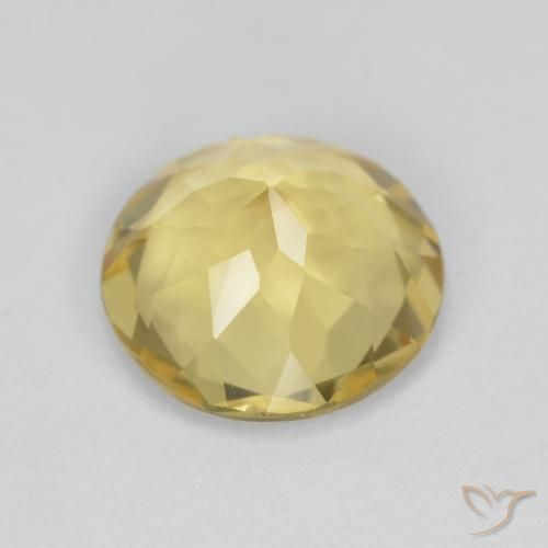 Berilo Amarillo claro medio natural de 2.35 ct, Redondo, VVS