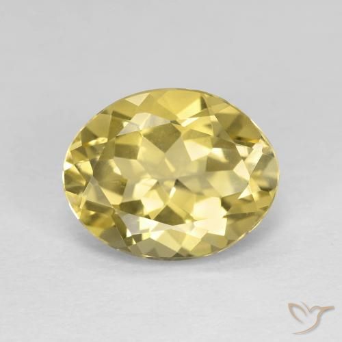 3.00ct Natural Medium Light-Yellow Berilo, Ovalada, VVS