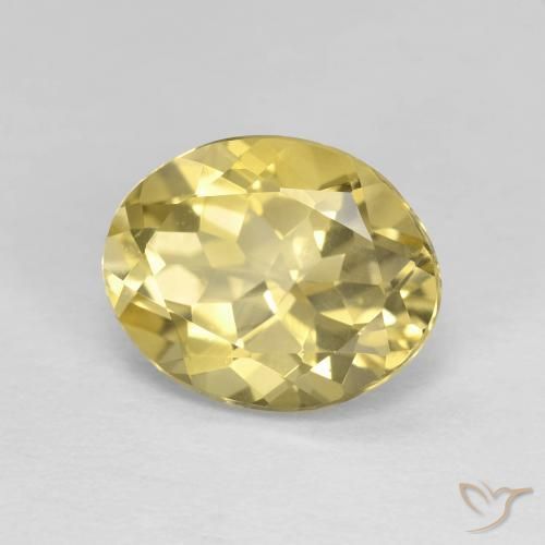 Berilo Medium Light-Yellow natural de 3.00 ct, Ovalada, VVS