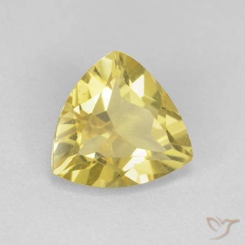 Berilo Amarillo claro medio natural de 1.41 ct, Trillón, VVS