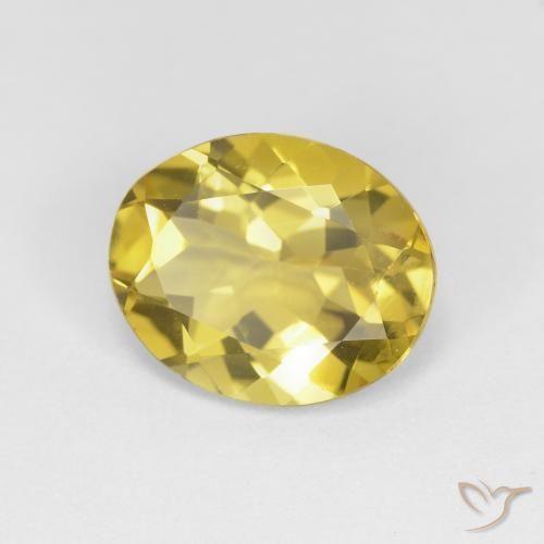 Berilo Amarillo amarronado natural de 2.78 ct, Ovalada, VVS